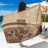 Samoa Mamanu Siapo Mocha Sarong Tatau Malie LT7 One Size 44 x 66 inches Beige - Polynesian Pride