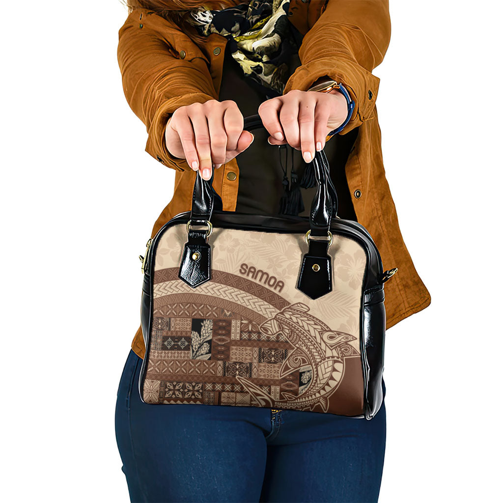 Samoa Mamanu Siapo Mocha Shoulder Handbag Tatau Malie LT7 One Size Beige - Polynesian Pride