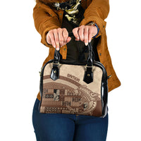 Samoa Mamanu Siapo Mocha Shoulder Handbag Tatau Malie LT7 One Size Beige - Polynesian Pride