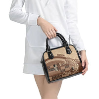 Samoa Mamanu Siapo Mocha Shoulder Handbag Tatau Malie LT7 - Polynesian Pride