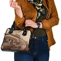 Samoa Mamanu Siapo Mocha Shoulder Handbag Tatau Malie LT7 - Polynesian Pride