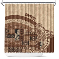 Samoa Mamanu Siapo Mocha Shower Curtain Tatau Malie LT7 Beige - Polynesian Pride
