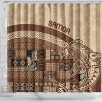 Samoa Mamanu Siapo Mocha Shower Curtain Tatau Malie LT7 - Polynesian Pride