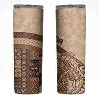 Samoa Mamanu Siapo Mocha Skinny Tumbler Tatau Malie LT7 Beige - Polynesian Pride