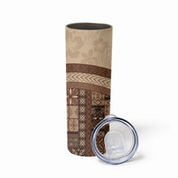 Samoa Mamanu Siapo Mocha Skinny Tumbler Tatau Malie LT7 - Polynesian Pride