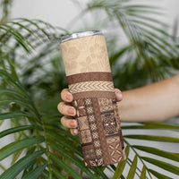 Samoa Mamanu Siapo Mocha Skinny Tumbler Tatau Malie LT7 - Polynesian Pride