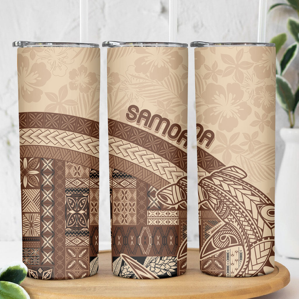 Samoa Mamanu Siapo Mocha Skinny Tumbler Tatau Malie LT7 - Polynesian Pride