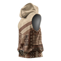Samoa Mamanu Siapo Mocha Sleeveless Hoodie Tatau Malie LT7 - Polynesian Pride