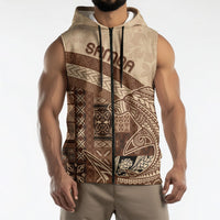 Samoa Mamanu Siapo Mocha Sleeveless Zip Hoodie Tatau Malie LT7 - Polynesian Pride