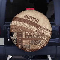 Samoa Mamanu Siapo Mocha Spare Tire Cover Tatau Malie LT7 No hole Beige - Polynesian Pride