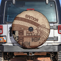 Samoa Mamanu Siapo Mocha Spare Tire Cover Tatau Malie LT7 Beige - Polynesian Pride
