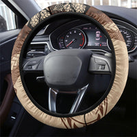 Samoa Mamanu Siapo Mocha Steering Wheel Cover Tatau Malie LT7 - Polynesian Pride