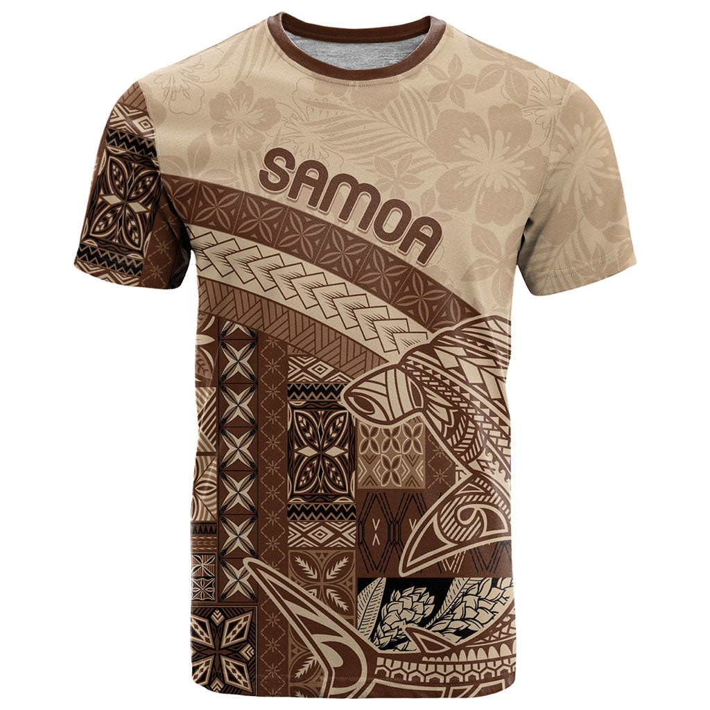Samoa Mamanu Siapo Mocha T Shirt Tatau Malie LT7 Beige - Polynesian Pride