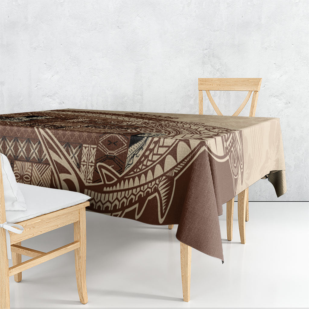 Samoa Mamanu Siapo Mocha Tablecloth Tatau Malie LT7 - Polynesian Pride