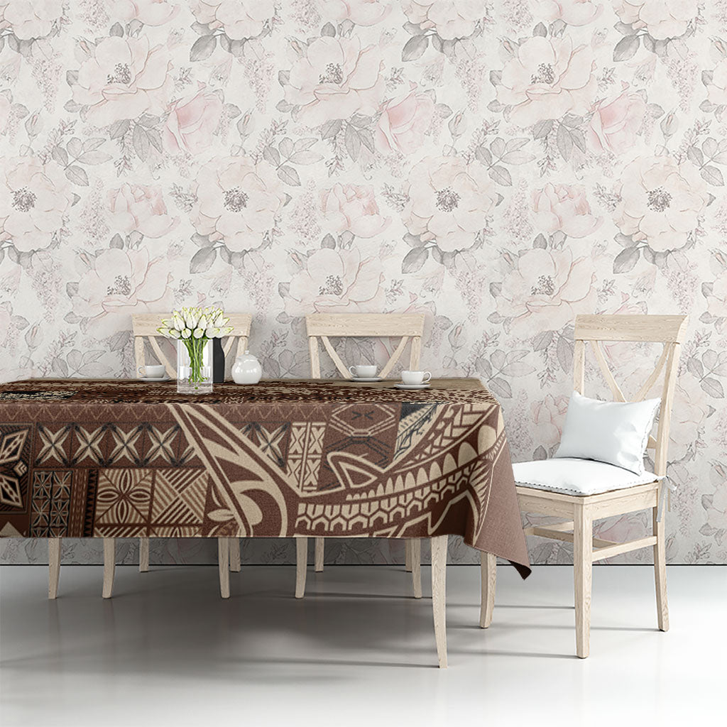 Samoa Mamanu Siapo Mocha Tablecloth Tatau Malie LT7 - Polynesian Pride