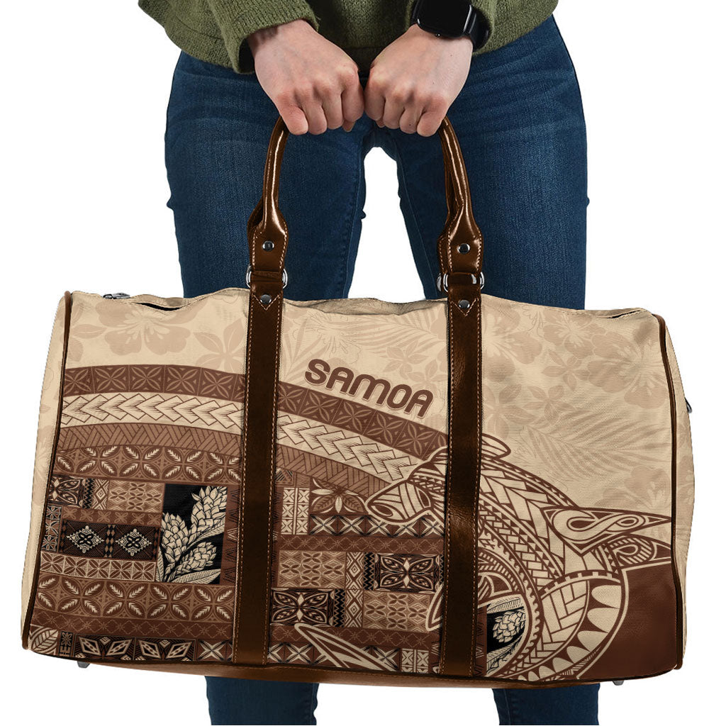 Samoa Mamanu Siapo Mocha Travel Bag Tatau Malie LT7 Beige - Polynesian Pride