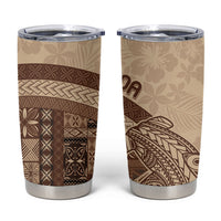 Samoa Mamanu Siapo Mocha Tumbler Cup Tatau Malie LT7 Beige - Polynesian Pride