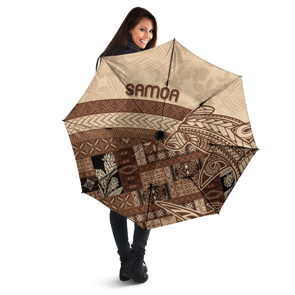Samoa Mamanu Siapo Mocha Umbrella Tatau Malie LT7 - Polynesian Pride