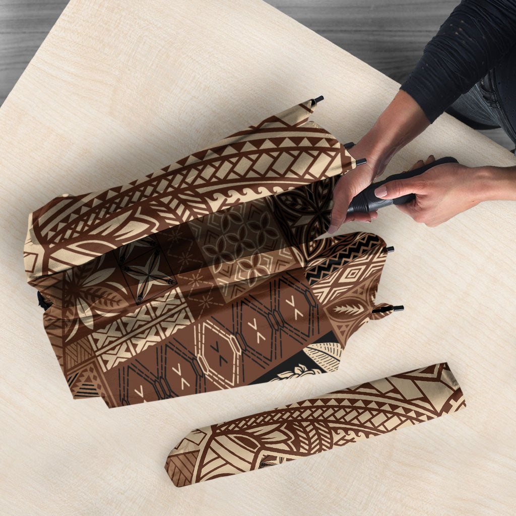 Samoa Mamanu Siapo Mocha Umbrella Tatau Malie LT7 - Polynesian Pride