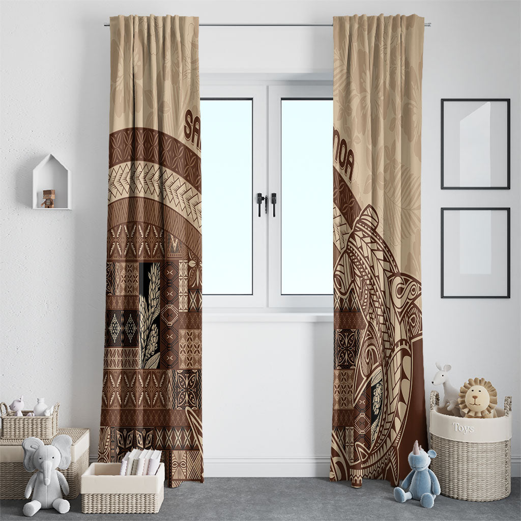 Samoa Mamanu Siapo Mocha Window Curtain Tatau Malie LT7 - Polynesian Pride