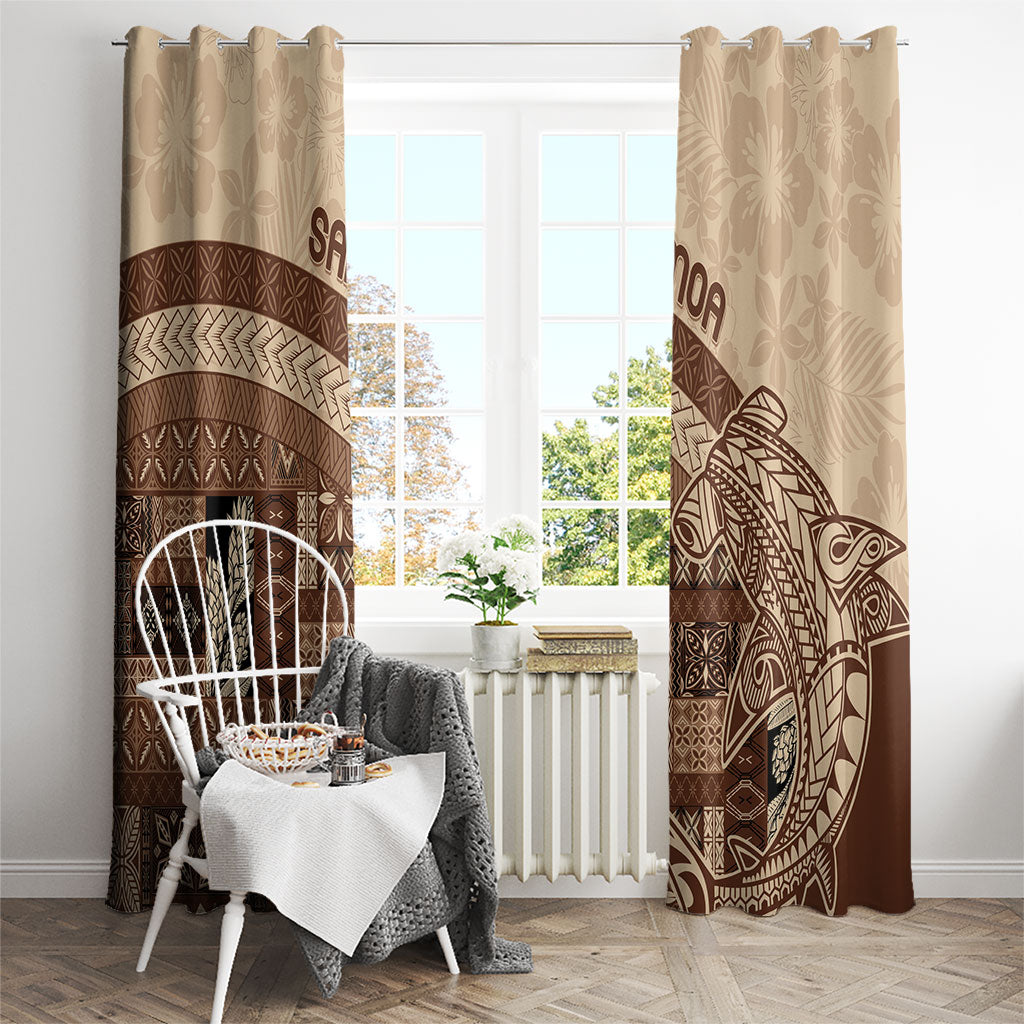 Samoa Mamanu Siapo Mocha Window Curtain Tatau Malie LT7 - Polynesian Pride