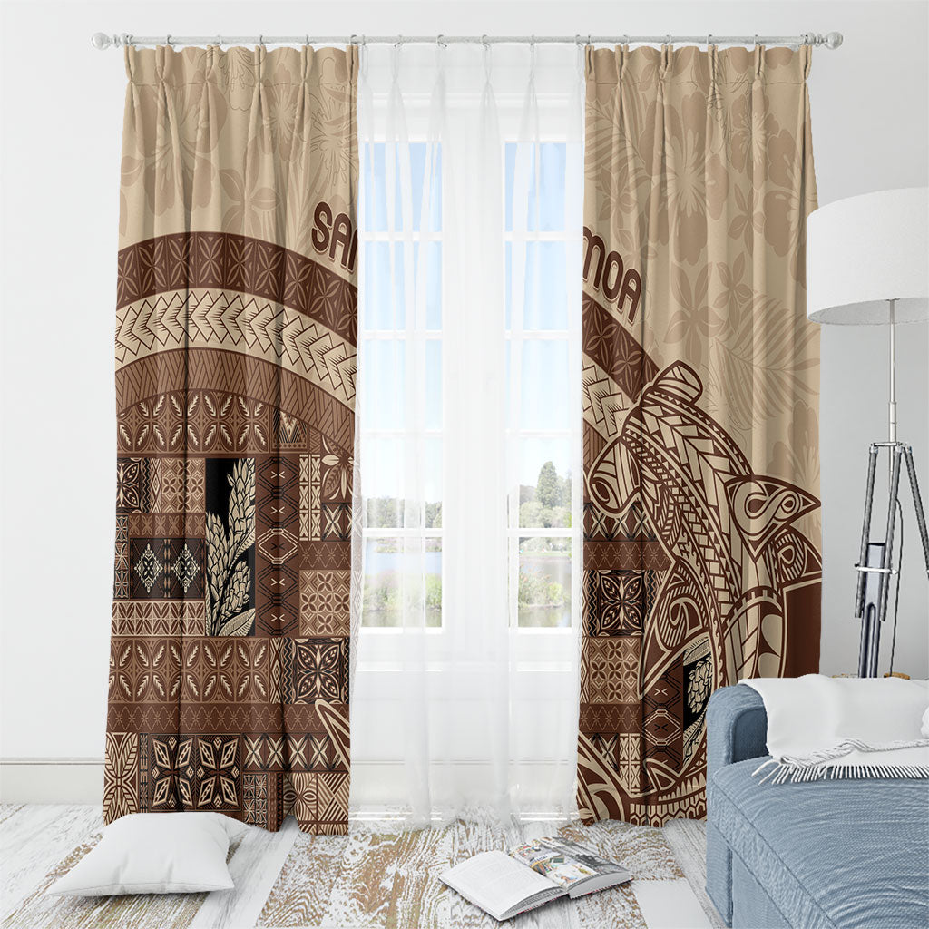 Samoa Mamanu Siapo Mocha Window Curtain Tatau Malie LT7 - Polynesian Pride