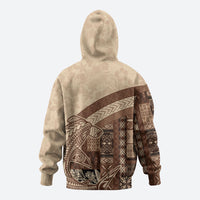 Samoa Mamanu Siapo Mocha Zip Hoodie Tatau Malie LT7 - Polynesian Pride