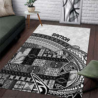Samoa Mamanu Siapo Classic Black Area Rug Tatau Malie LT7 Black - Polynesian Pride