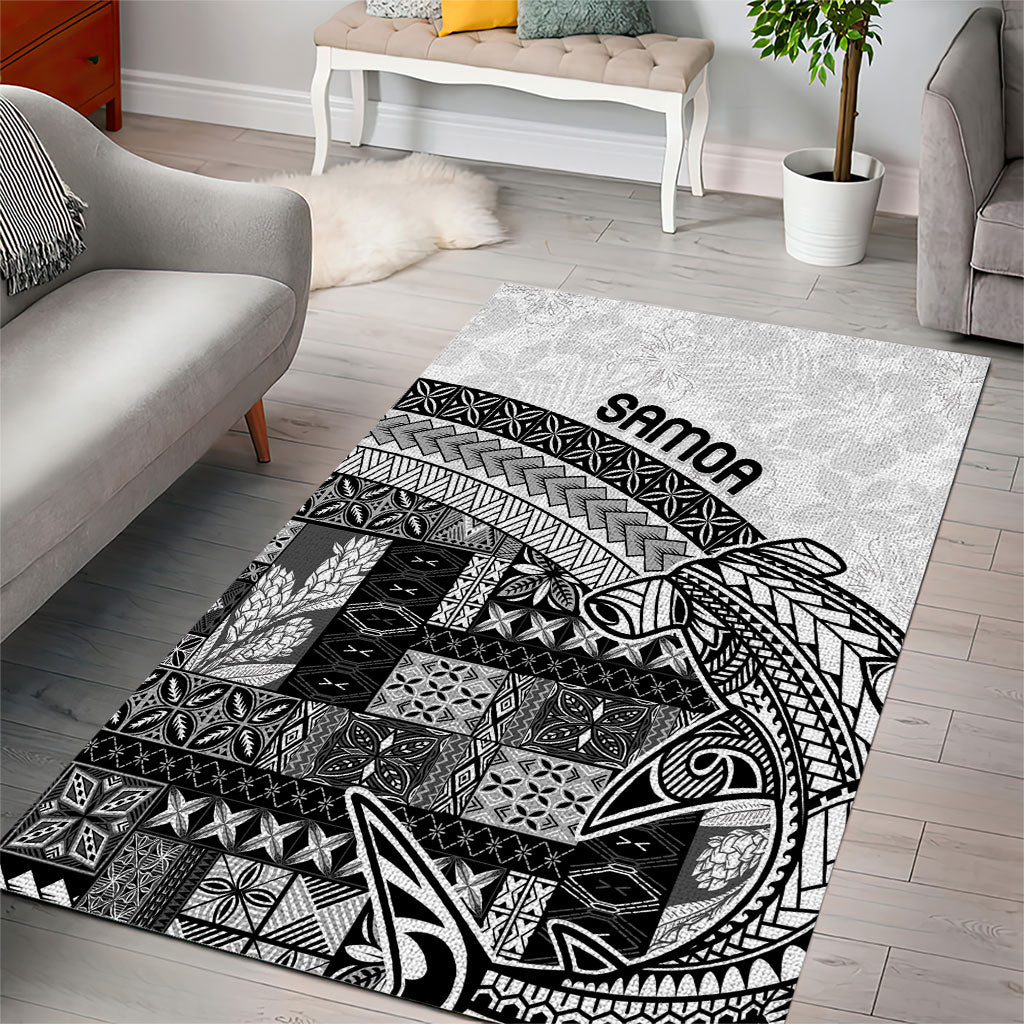 Samoa Mamanu Siapo Classic Black Area Rug Tatau Malie LT7 - Polynesian Pride