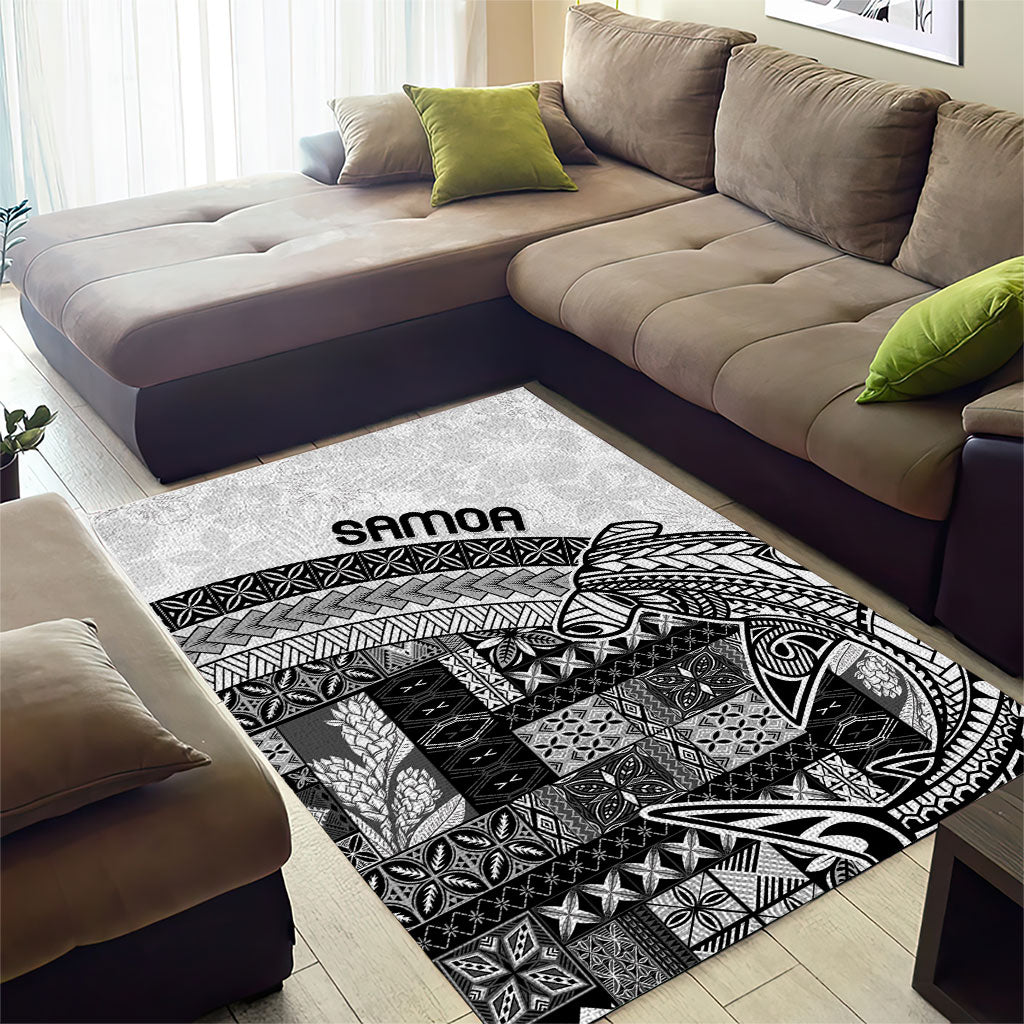 Samoa Mamanu Siapo Classic Black Area Rug Tatau Malie LT7 - Polynesian Pride