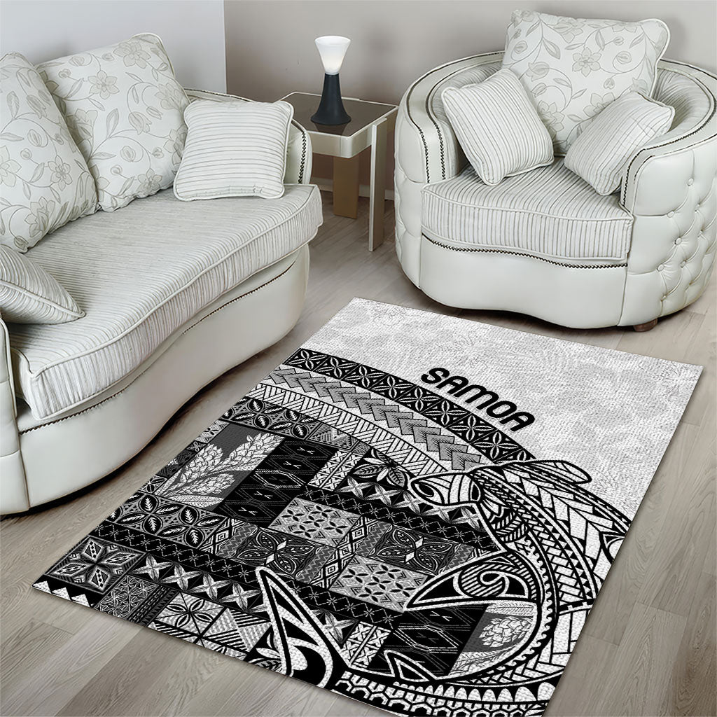 Samoa Mamanu Siapo Classic Black Area Rug Tatau Malie LT7 - Polynesian Pride
