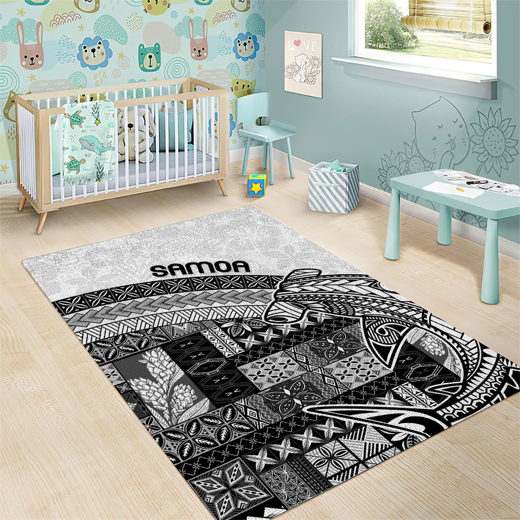 Samoa Mamanu Siapo Classic Black Area Rug Tatau Malie LT7 - Polynesian Pride