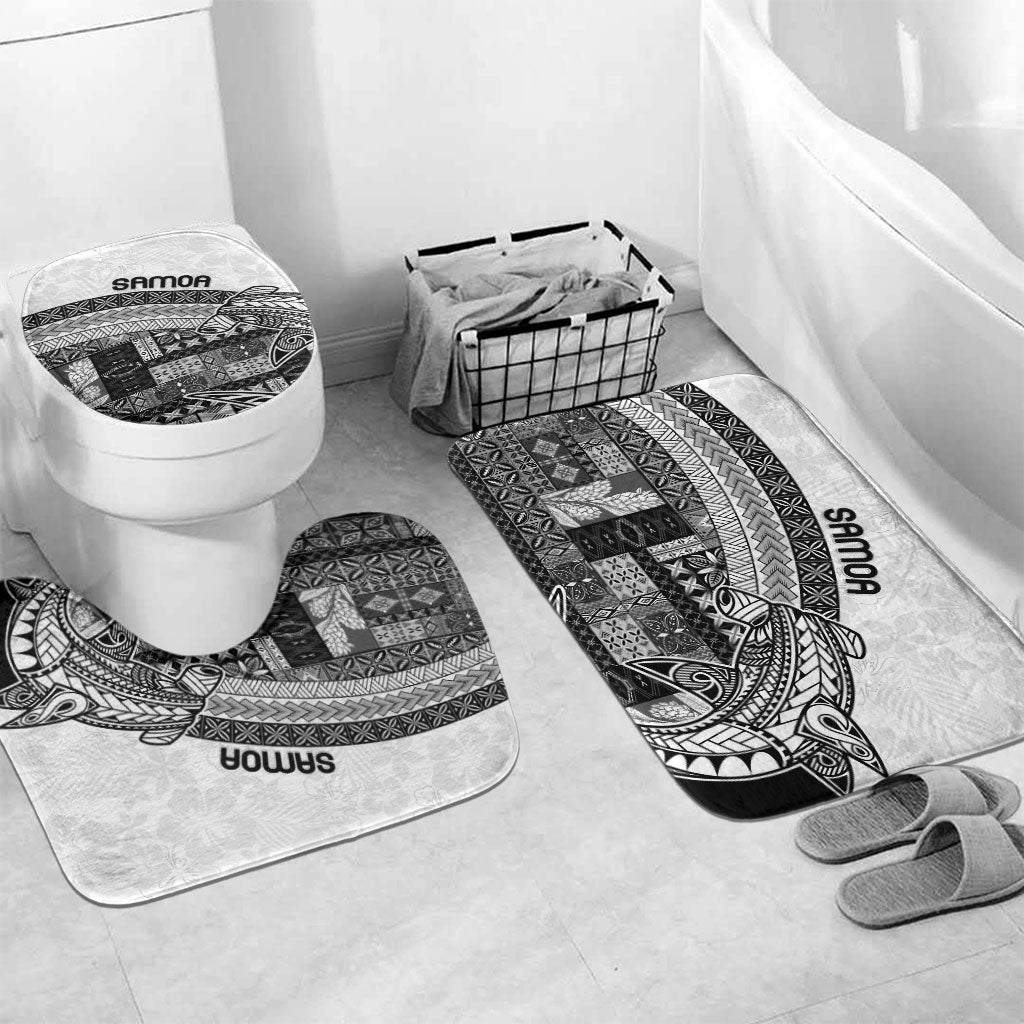 Samoa Mamanu Siapo Classic Black Bathroom Set Tatau Malie LT7 Mat Set Only (3 pcs) One Size Black - Polynesian Pride