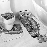 Samoa Mamanu Siapo Classic Black Bathroom Set Tatau Malie LT7 Mat Set Only (3 pcs) One Size Black - Polynesian Pride
