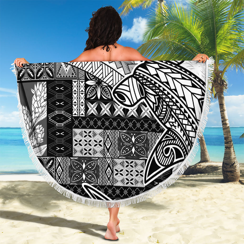 Samoa Mamanu Siapo Classic Black Beach Blanket Tatau Malie LT7 - Polynesian Pride