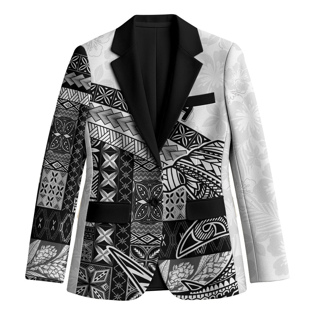 Samoa Mamanu Siapo Classic Black Blazer Tatau Malie LT7 Unisex Black - Polynesian Pride