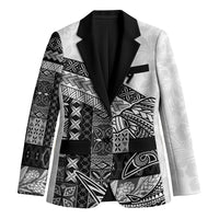 Samoa Mamanu Siapo Classic Black Blazer Tatau Malie LT7 Unisex Black - Polynesian Pride