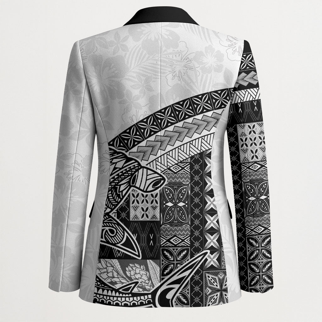 Samoa Mamanu Siapo Classic Black Blazer Tatau Malie LT7 - Polynesian Pride