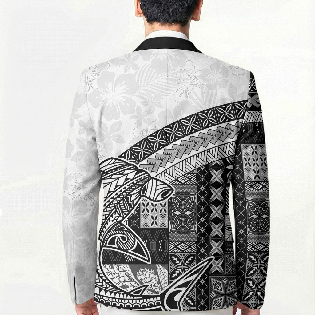 Samoa Mamanu Siapo Classic Black Blazer Tatau Malie LT7 - Polynesian Pride