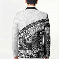 Samoa Mamanu Siapo Classic Black Blazer Tatau Malie LT7 - Polynesian Pride