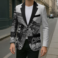 Samoa Mamanu Siapo Classic Black Blazer Tatau Malie LT7 - Polynesian Pride