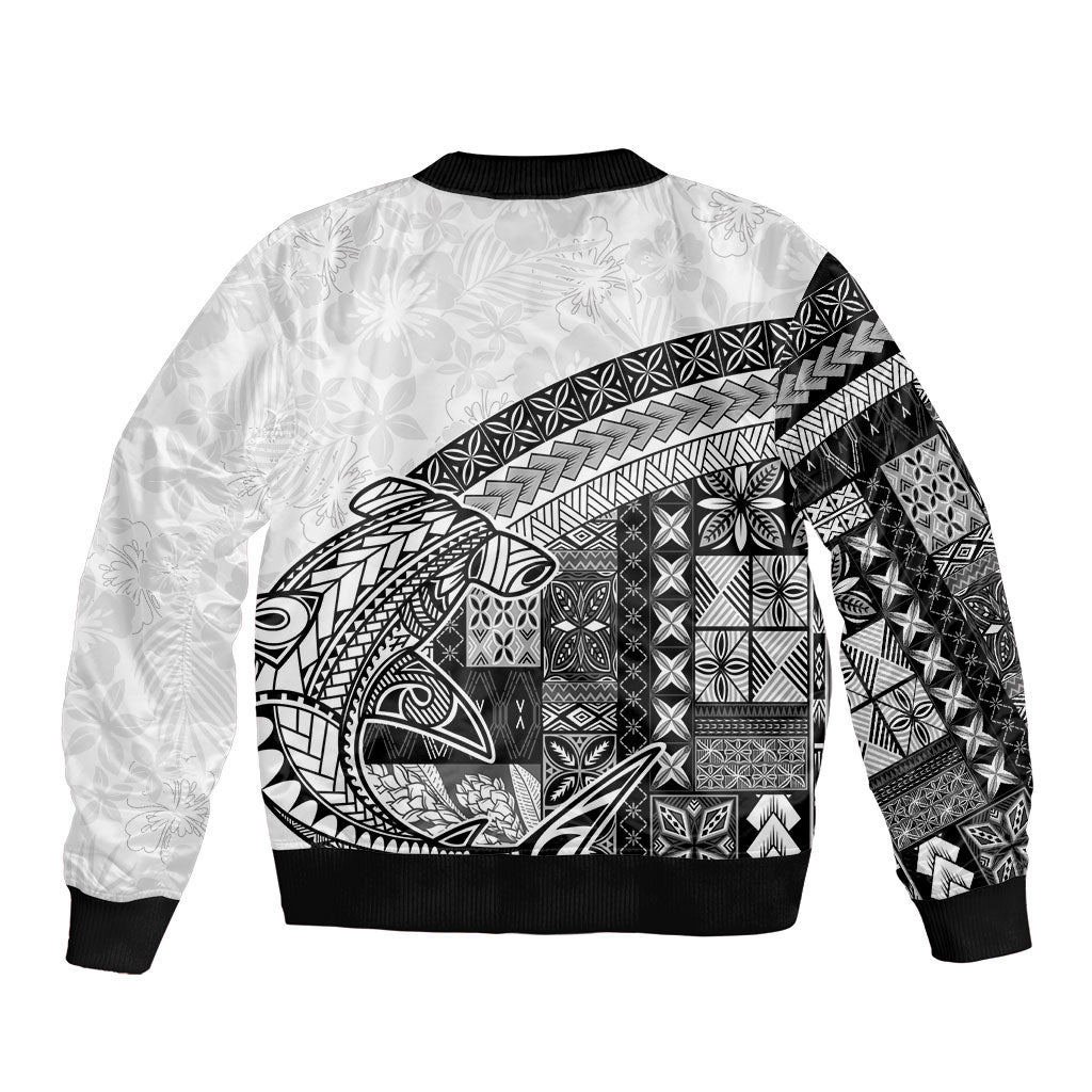 Samoa Mamanu Siapo Classic Black Bomber Jacket Tatau Malie LT7 - Polynesian Pride