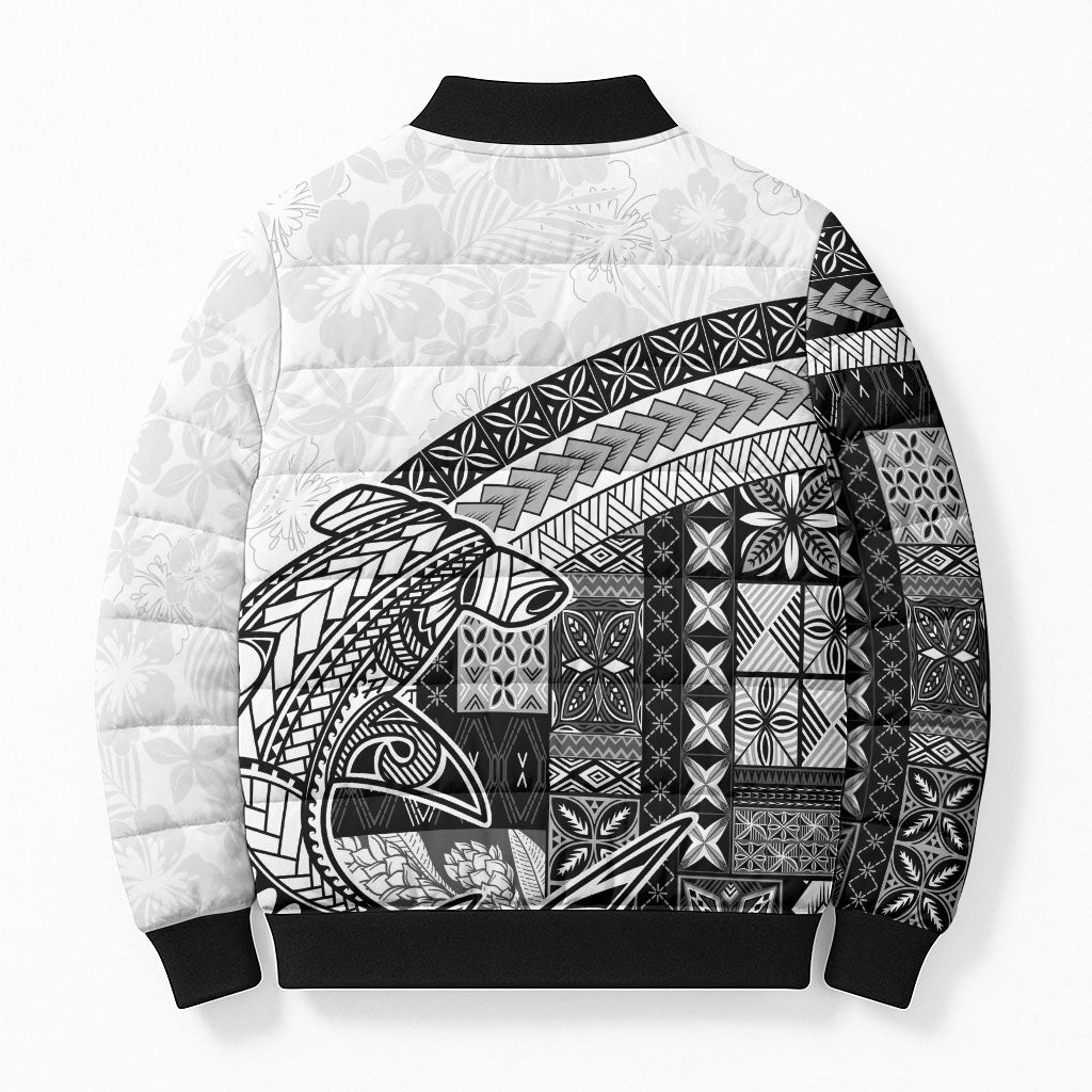 Samoa Mamanu Siapo Classic Black Bomber Puffer Jacket Tatau Malie LT7 - Polynesian Pride