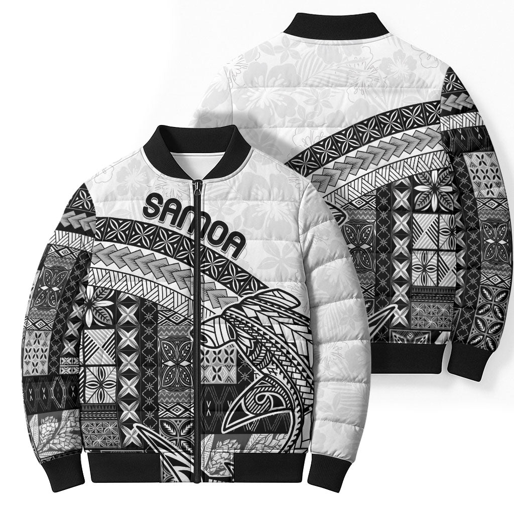 Samoa Mamanu Siapo Classic Black Bomber Puffer Jacket Tatau Malie LT7 - Polynesian Pride