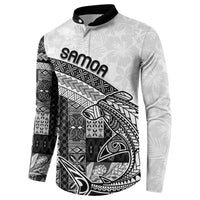 Samoa Mamanu Siapo Classic Black Button Sweatshirt Tatau Malie LT7 - Polynesian Pride
