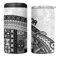 Samoa Mamanu Siapo Classic Black 4 in 1 Can Cooler Tumbler Tatau Malie LT7 One Size: 16 oz Black - Polynesian Pride