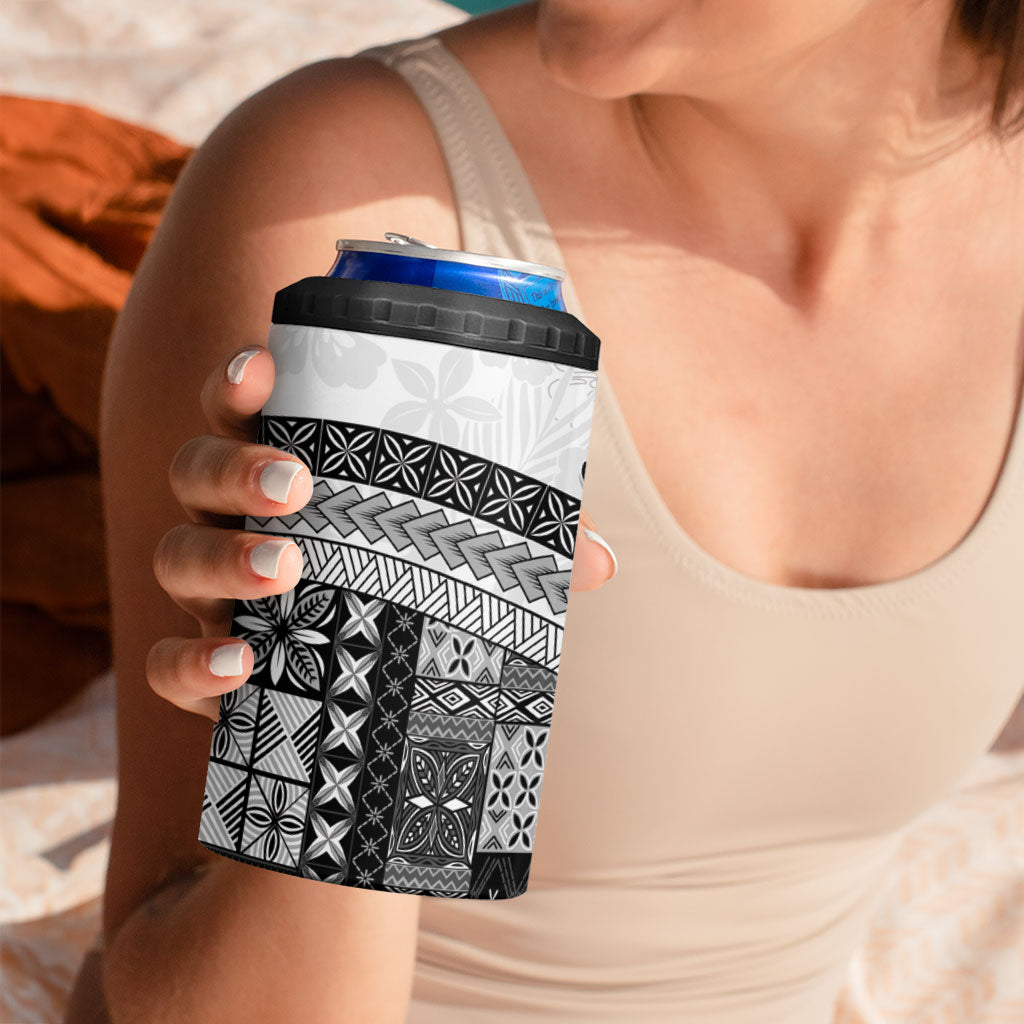 Samoa Mamanu Siapo Classic Black 4 in 1 Can Cooler Tumbler Tatau Malie LT7 - Polynesian Pride