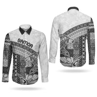Samoa Mamanu Siapo Classic Black Couples Matching Mermaid Dress and Long Sleeve Button Shirt Tatau Malie LT7 - Polynesian Pride