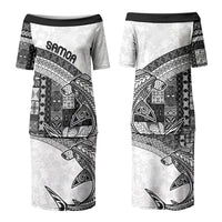 Samoa Mamanu Siapo Classic Black Couples Matching Puletasi and Long Sleeve Button Shirt Tatau Malie LT7 - Polynesian Pride