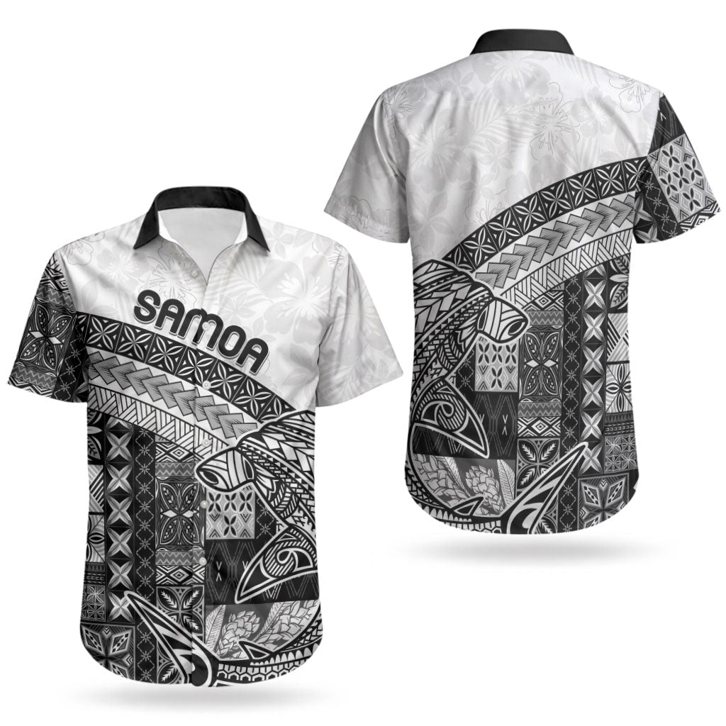 Samoa Mamanu Siapo Classic Black Couples Matching Summer Maxi Dress and Hawaiian Shirt Tatau Malie LT7 - Polynesian Pride